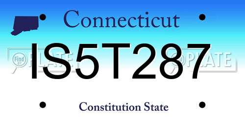 IS5T287 Connecticut License Plate