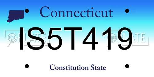 IS5T419 Connecticut License Plate