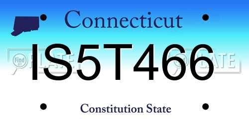 IS5T466 Connecticut License Plate