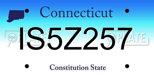 IS5Z257 Connecticut License Plate