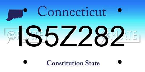 IS5Z282 Connecticut License Plate