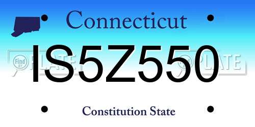 IS5Z550 Connecticut License Plate
