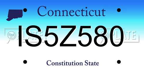 IS5Z580 Connecticut License Plate