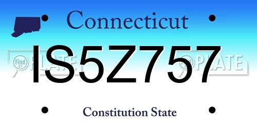 IS5Z757 Connecticut License Plate