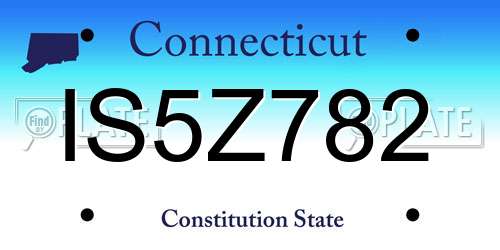 IS5Z782 Connecticut License Plate