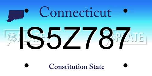 IS5Z787 Connecticut License Plate