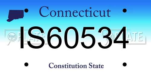 IS60534 Connecticut License Plate
