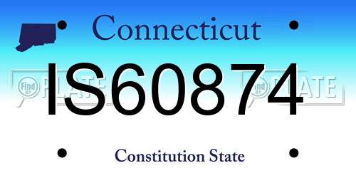IS60874 Connecticut License Plate