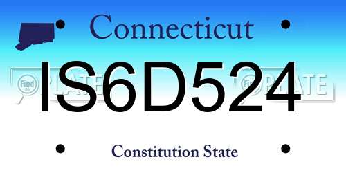 IS6D524 Connecticut License Plate