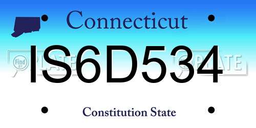 IS6D534 Connecticut License Plate