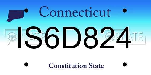 IS6D824 Connecticut License Plate