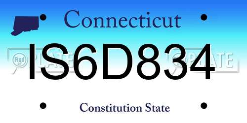 IS6D834 Connecticut License Plate
