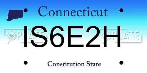 IS6E2H Connecticut License Plate