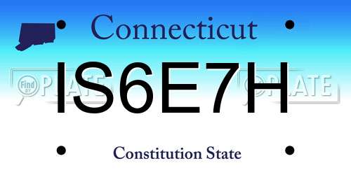 IS6E7H Connecticut License Plate
