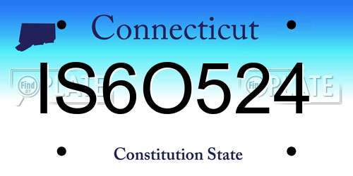 IS6O524 Connecticut License Plate