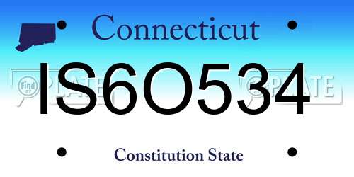 IS6O534 Connecticut License Plate