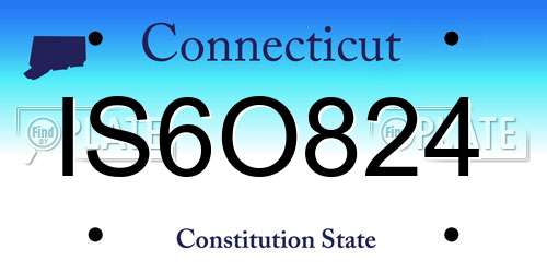 IS6O824 Connecticut License Plate