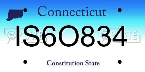 IS6O834 Connecticut License Plate