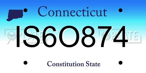 IS6O874 Connecticut License Plate