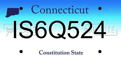 IS6Q524 Connecticut License Plate