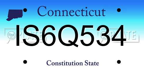 IS6Q534 Connecticut License Plate