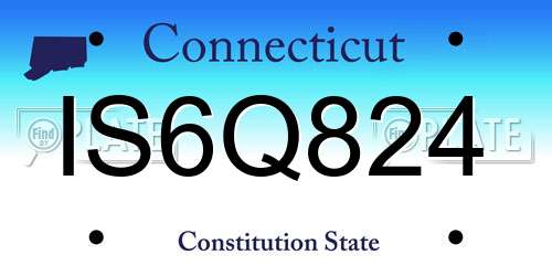 IS6Q824 Connecticut License Plate