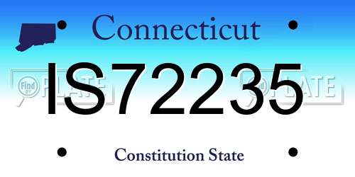 IS72235 Connecticut License Plate
