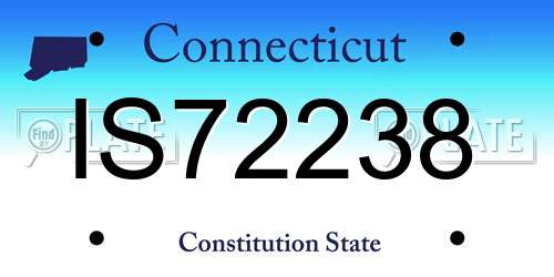 IS72238 Connecticut License Plate