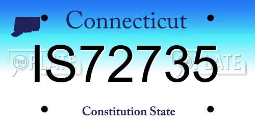 IS72735 Connecticut License Plate