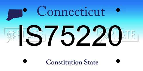 IS75220 Connecticut License Plate