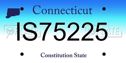 IS75225 Connecticut License Plate