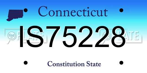 IS75228 Connecticut License Plate