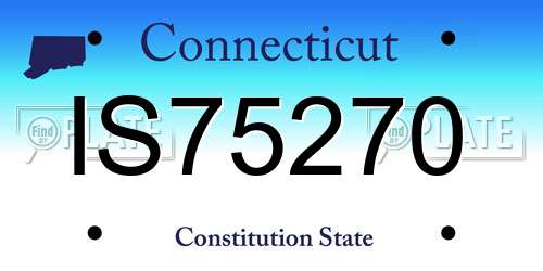 IS75270 Connecticut License Plate