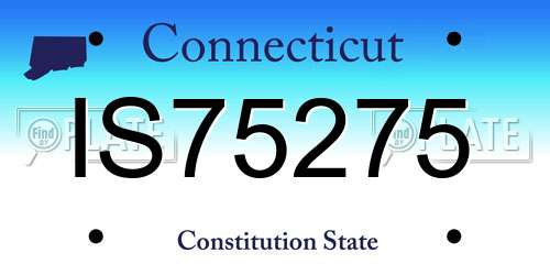 IS75275 Connecticut License Plate