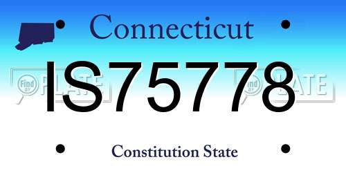 IS75778 Connecticut License Plate
