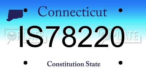 IS78220 Connecticut License Plate