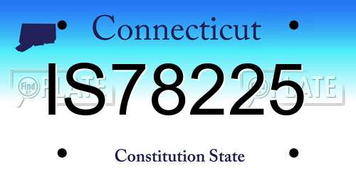 IS78225 Connecticut License Plate