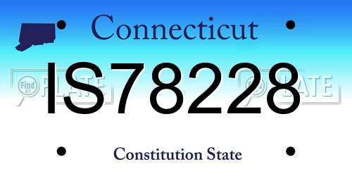 IS78228 Connecticut License Plate