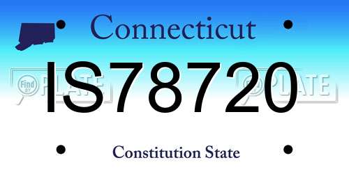 IS78720 Connecticut License Plate