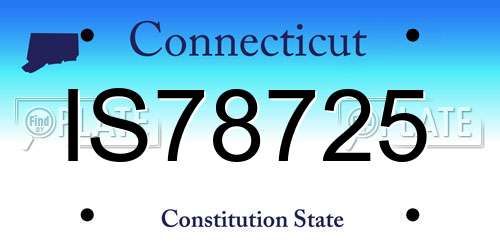 IS78725 Connecticut License Plate