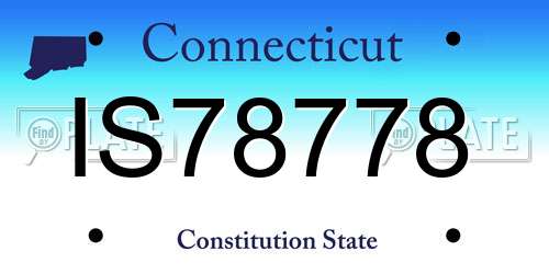 IS78778 Connecticut License Plate