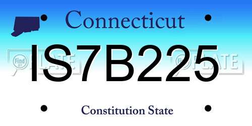 IS7B225 Connecticut License Plate