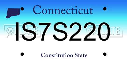 IS7S220 Connecticut License Plate