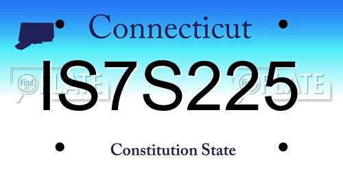 IS7S225 Connecticut License Plate