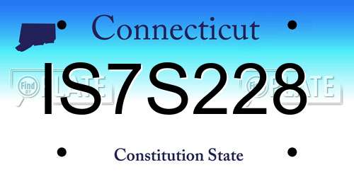 IS7S228 Connecticut License Plate