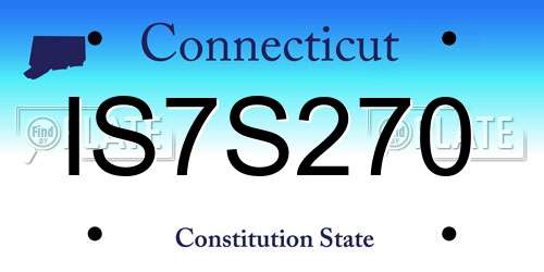 IS7S270 Connecticut License Plate