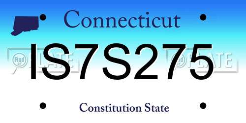 IS7S275 Connecticut License Plate