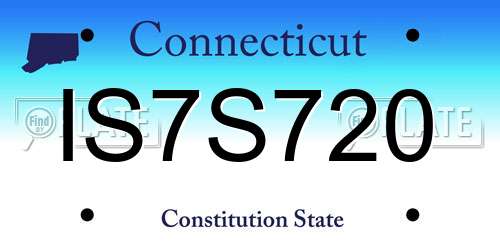 IS7S720 Connecticut License Plate