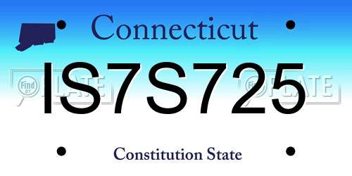 IS7S725 Connecticut License Plate