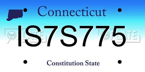 IS7S775 Connecticut License Plate